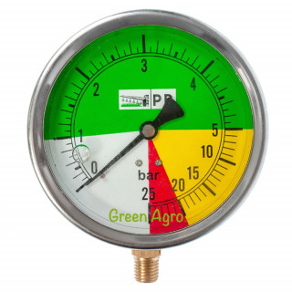 Манометр розподільника (регулятора) тиску на обприскувач навісний, причіпний великий Польський (М12×1,5)